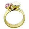 WildKlass Stainless Steel Ring IP Gold Women Top Grade Crystal White-WildKlass Jewelry
