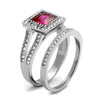 WildKlass Stainless Steel Ring High Polished Women AAA Grade CZ Ruby-WildKlass Jewelry