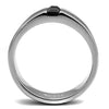 WildKlass Stainless Steel Ring High Polished Men Top Grade Crystal Jet-WildKlass Jewelry