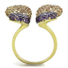 WildKlass Stainless Steel Ring IP Gold Women AAA Grade CZ Multi Color-WildKlass Jewelry