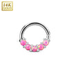 14Kt. White Gold Lined Opal Set Bendable WildKlass Septum/Cartilage Rings-WildKlass Jewelry