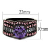 WildKlass Stainless Steel Ring IP Dark Brown (IP Coffee) Women AAA Grade CZ Amethyst-WildKlass Jewelry