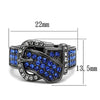 WildKlass Stainless Steel Ring IP Light Black (IP Gun) Women Top Grade Crystal Multi Color-WildKlass Jewelry