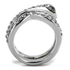 WildKlass Stainless Steel Ring High Polished (no Plating) Women Top Grade Crystal Black Diamond-WildKlass Jewelry