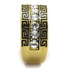 WildKlass Stainless Steel Ring IP GoldMen Top Grade Crystal Clear-WildKlass Jewelry