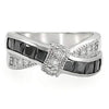 WildKlass Stainless Steel Anniversary Ring High Polished (no Plating) Women AAA Grade CZ Jet-WildKlass Jewelry