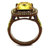WildKlass Stainless Steel Ring IP Coffee Light Women AAA Grade CZ Topaz-WildKlass Jewelry
