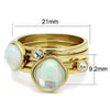 WildKlass Stainless Steel Ring IP Gold Women Synthetic White-WildKlass Jewelry