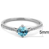 WildKlass Stainless Steel Ring High Polished Women AAA Grade CZ Sea Blue-WildKlass Jewelry