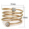WildKlass Stainless Steel Ring IP Rose Gold Women AAA Grade CZ Clear-WildKlass Jewelry