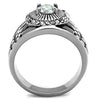 WildKlass Stainless Steel Ring High Polished (no Plating) Men AAA Grade CZ Clear-WildKlass Jewelry