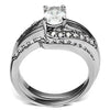 WildKlass Stainless Steel Ring High Polished Women AAA Grade CZ Clear-WildKlass Jewelry