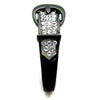 WildKlass Stainless Steel Ring Two-Tone IP Black Women Top Grade Crystal Clear-WildKlass Jewelry