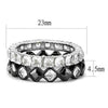WildKlass Stainless Steel Ring Two-Tone IP Black Women AAA Grade CZ Black Diamond-WildKlass Jewelry