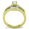WildKlass Stainless Steel Ring IP Gold Women AAA Grade CZ Clear-WildKlass Jewelry