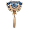 WildKlass Stainless Steel Oval Ring IP Rose Gold Women Synthetic London Blue-WildKlass Jewelry