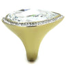 WildKlass Stainless Steel Ring Two-Tone IP Gold Women Top Grade Crystal Clear-WildKlass Jewelry
