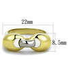 WildKlass Stainless Steel Ring Two-Tone IP Gold Women-WildKlass Jewelry