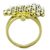 WildKlass Stainless Steel Ring IP Gold Women Top Grade Crystal Multi Color-WildKlass Jewelry