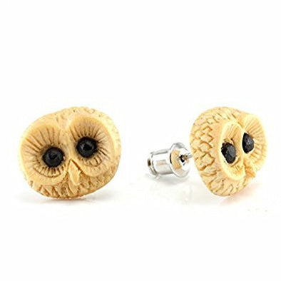 WildKlass Barred Owl Makerpin Earring Studs-WildKlass Jewelry