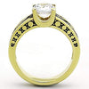 WildKlass Stainless Celtic Steel Ring IP Gold Women AAA Grade CZ Clear-WildKlass Jewelry