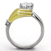 WildKlass Stainless Steel Novelty Ring Two-Tone IP Gold Women AAA Grade CZ Clear-WildKlass Jewelry