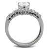 WildKlass Stainless Steel Ring High Polished Women AAA Grade CZ Clear-WildKlass Jewelry