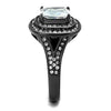 WildKlass Stainless Steel Ring IP Light Black (IP Gun) Women AAA Grade CZ Clear-WildKlass Jewelry