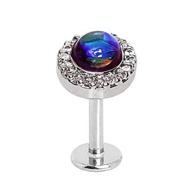 316L Stainless Steel Lux Synthetic Opal WildKlass Labret-WildKlass Jewelry