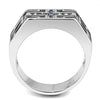 WildKlass Stainless Steel Ring High Polished Men Top Grade Crystal Montana-WildKlass Jewelry