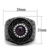 WildKlass Stainless Steel Ring IP Light Black (IP Gun) Men Semi-Precious Amethyst-WildKlass Jewelry