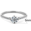 WildKlass Stainless Steel Ring High Polished Women AAA Grade CZ Clear-WildKlass Jewelry