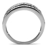 WildKlass Stainless Steel Ring High Polished Women AAA Grade CZ Black Diamond-WildKlass Jewelry