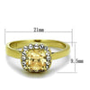 WildKlass Stainless Steel Ring IP Gold Women AAA Grade CZ Champagne-WildKlass Jewelry