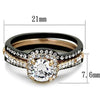 WildKlass Stainless Steel Ring IP Rose Gold+ IP Black Women AAA Grade CZ Clear-WildKlass Jewelry