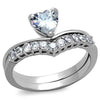 WildKlass Stainless Steel Ring High Polished Women AAA Grade CZ Clear-WildKlass Jewelry