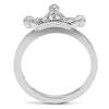 WildKlass Stainless Steel Ring High Polished Women AAA Grade CZ Clear-WildKlass Jewelry