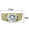 WildKlass Stainless Steel Pave Ring IP Gold Women AAA Grade CZ Clear-WildKlass Jewelry