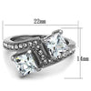 WildKlass Stainless Steel Ring High Polished (no Plating) Women AAA Grade CZ Clear-WildKlass Jewelry