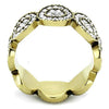 WildKlass Stainless Steel Ring IP Gold Women Top Grade Crystal Clear-WildKlass Jewelry