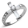 WildKlass Stainless Steel Ring High Polished Women AAA Grade CZ Clear-WildKlass Jewelry
