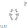 Pair of CZ Paved Stars Prepacked WildKlass Ear Crawler/Ear Climber-WildKlass Jewelry