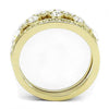 WildKlass Stainless Steel Ring IP Gold Women Top Grade Crystal Clear-WildKlass Jewelry
