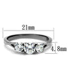 WildKlass Stainless Steel Ring High Polished Women AAA Grade CZ Clear-WildKlass Jewelry