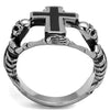 WildKlass Stainless Steel Ring High Polished Men Epoxy Jet-WildKlass Jewelry