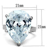 WildKlass Stainless Steel Ring High Polished (no Plating) Women AAA Grade CZ Clear-WildKlass Jewelry