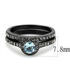 WildKlass Stainless Steel Ring IP Women Synthetic Sea Blue-WildKlass Jewelry