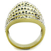 WildKlass Stainless Steel Ring IP Gold Women Top Grade Crystal Clear-WildKlass Jewelry