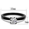 WildKlass Stainless Steel Ring IP Black Women AAA Grade CZ Clear-WildKlass Jewelry