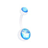 WildKlass Jewelry Glitter Opal Bio Flexible Shaft Acrylic Ball Belly Button Ring-WildKlass Jewelry